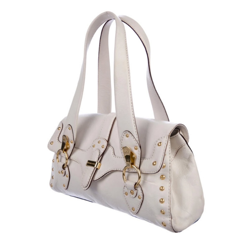 Michael Kors Cream Leather Studded Buckle Bag - Picture 2 of 5